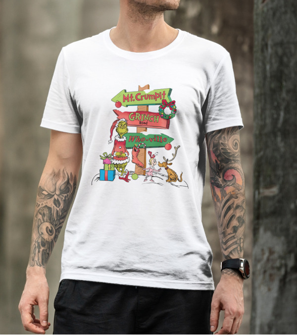 Merry Christmas Grinch Mt. Crumpit Grinch Road Who-ville T-Shirt