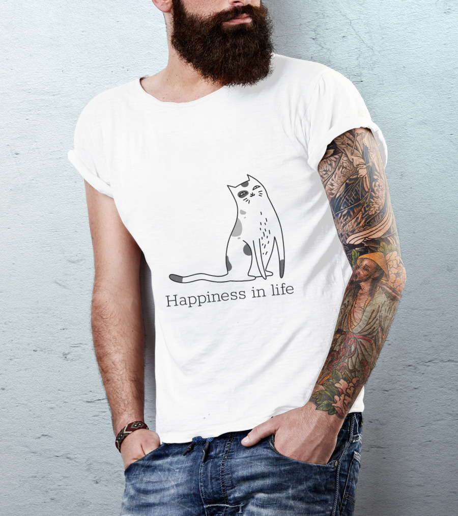 Happiness In Life Cat T-Shirt