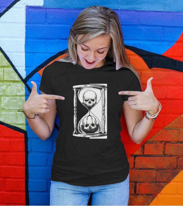 Skull Hourglass Timeless Symbolism T-Shirt