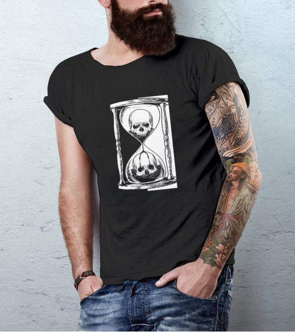 Skull Hourglass Timeless Symbolism T-Shirt