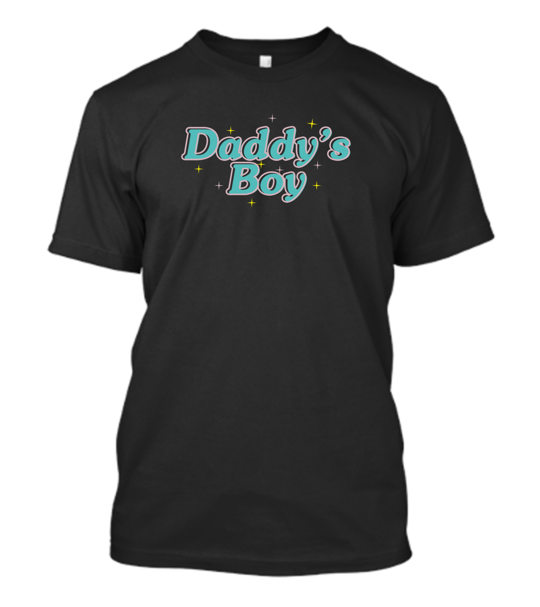 Daddy's Boy With Blue Text And Yellow Stars T-Shirt