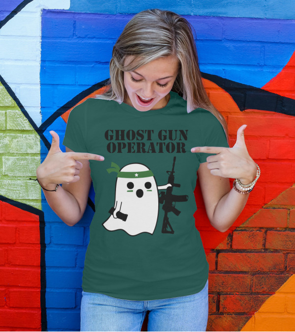 Ghost Gun Operator Ghost With Bandana And Rifle T-Shirt