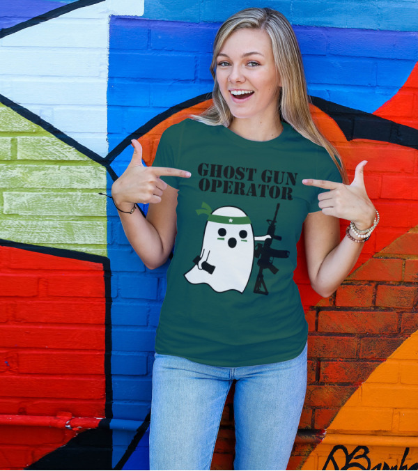 Ghost Gun Operator Ghost With Bandana And Rifle T-Shirt