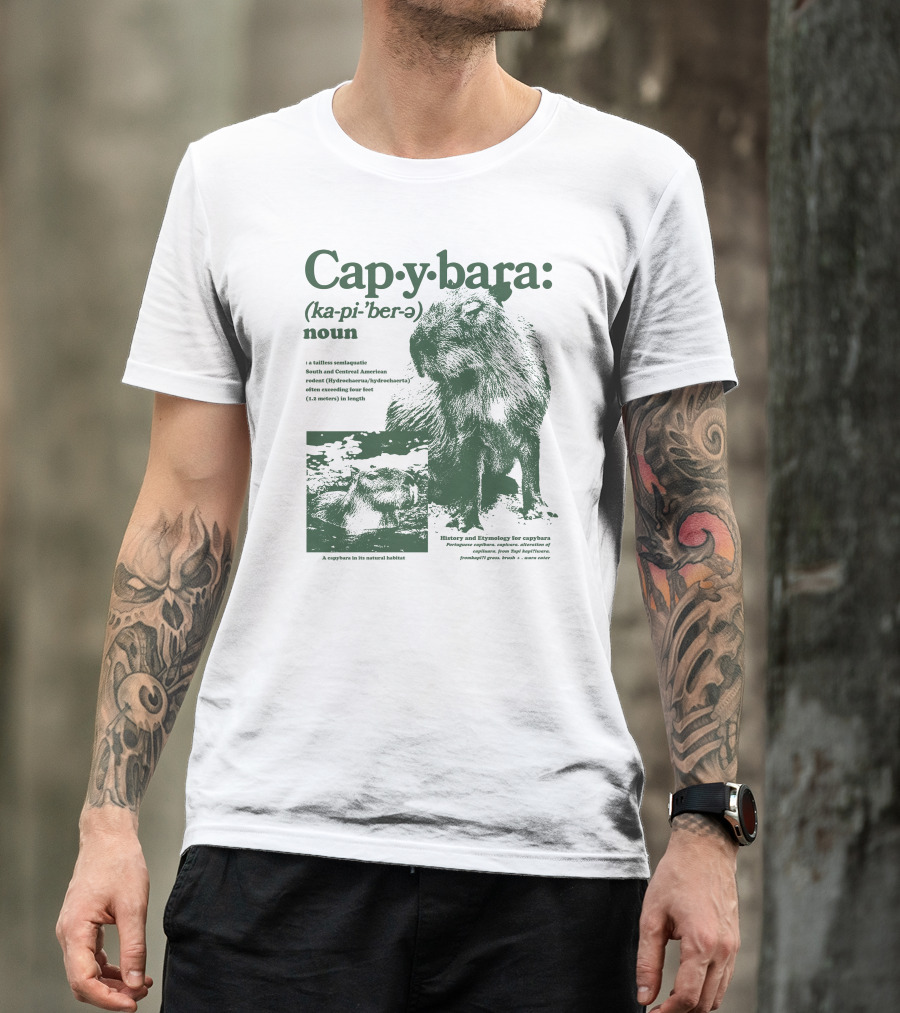 Capybara Ka-pi-ˈber-ə Definition History Etymology Rodent Habitat T-Shirt