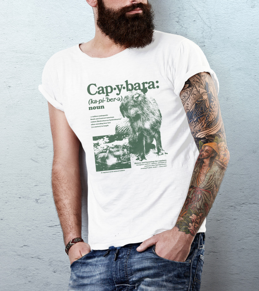 Capybara Ka-pi-ˈber-ə Definition History Etymology Rodent Habitat T-Shirt
