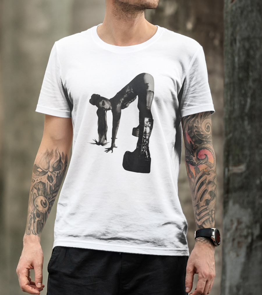 Lady Gaga Chromatica Black And White Striking Pose Platform Boots T-Shirt
