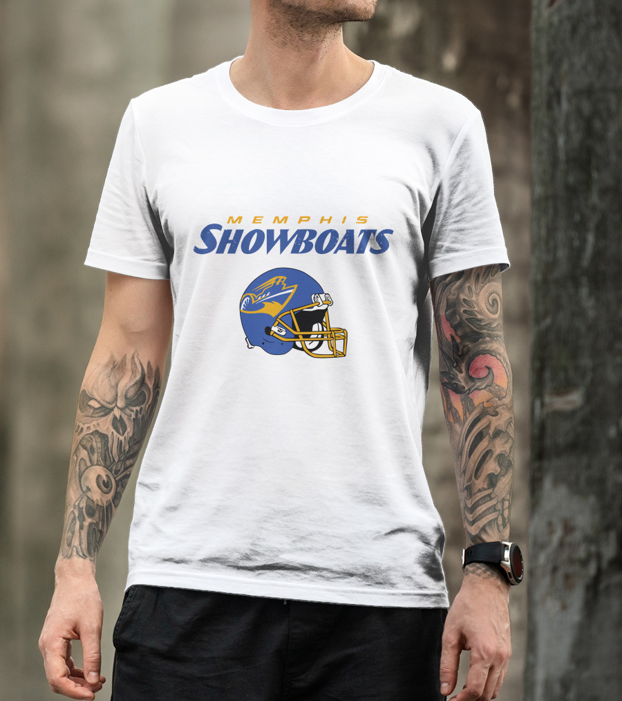 Memphis Showboats Vintage Helmet T-Shirt