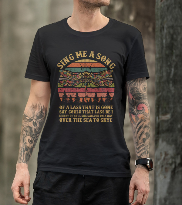 Sing Me A Song Over The Sea To Skye Dragonfly Sunset T-Shirt