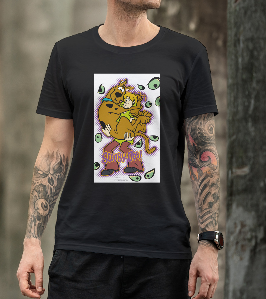 Scooby-Doo Shaggy Hug Surrounded By Eyes T-Shirt