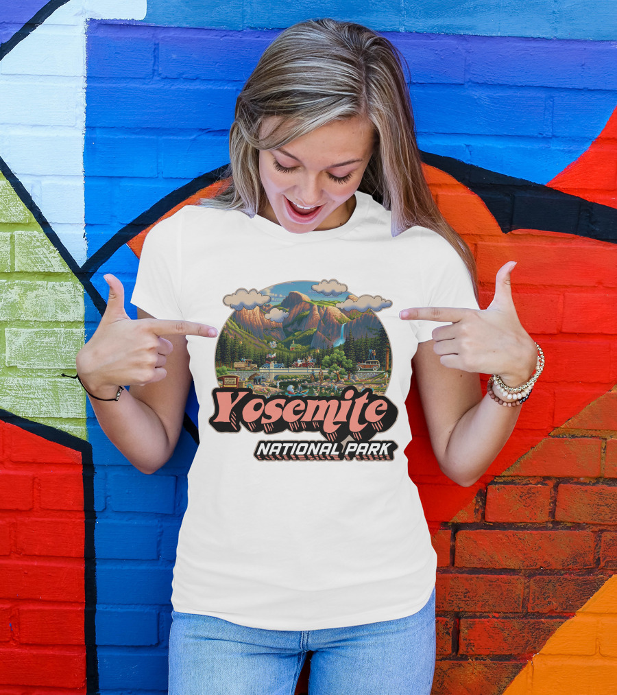 Yosemite National Park Vintage Scenic Mountains And Landscape T-Shirt