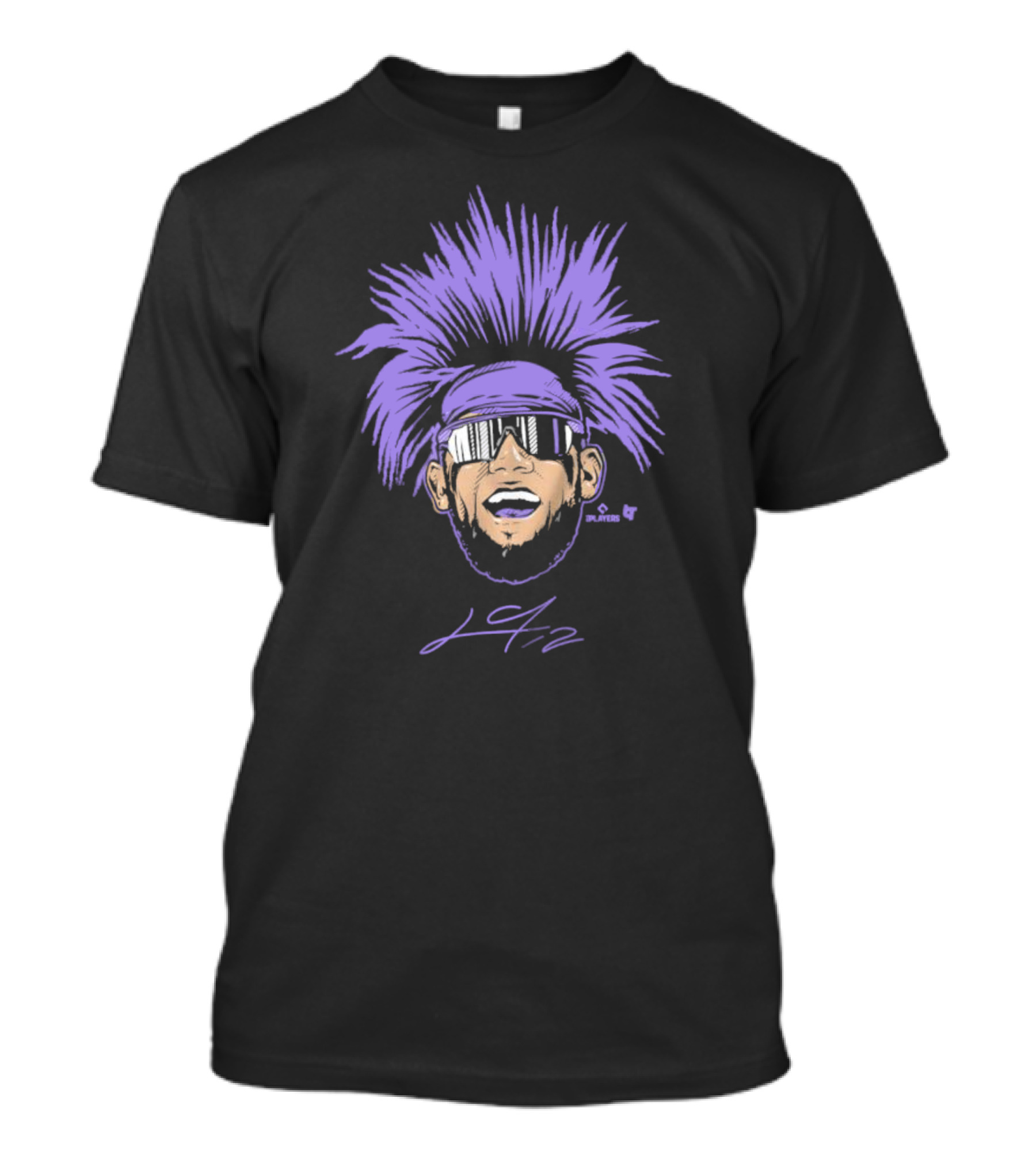 Lourdes Gurriel Jr. Swag Head With Purple Hair And Glasses Arizona Diamondbacks Players 12 T-Shirt