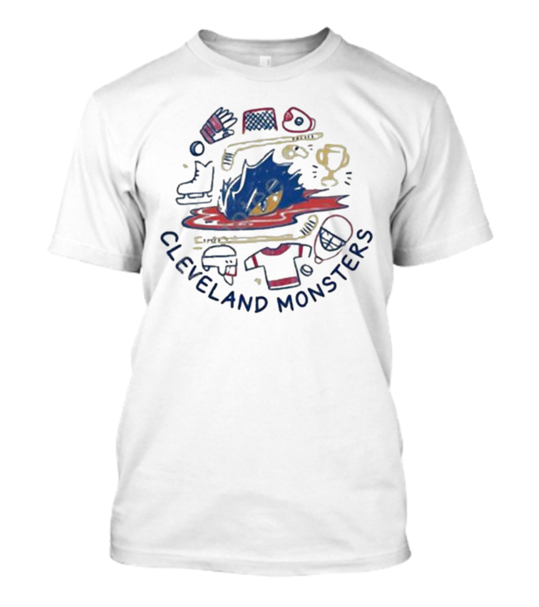 Cleveland Monsters Hockey Doodle T-Shirt
