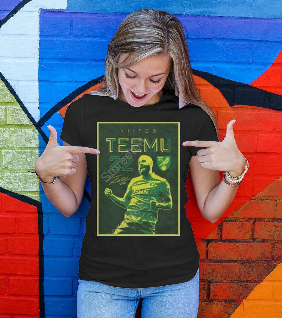 Kiitos Teemu 22 Norwich City Football Green Yellow T-Shirt