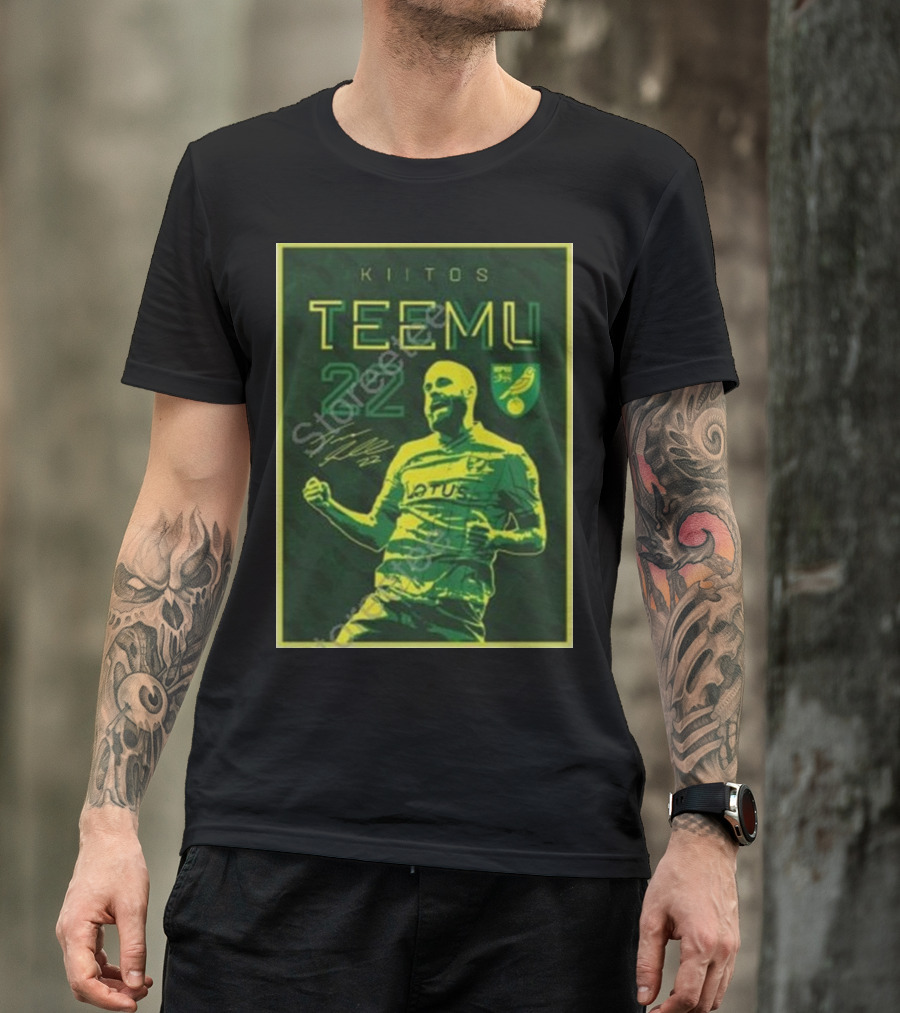 Kiitos Teemu 22 Norwich City Football Green Yellow T-Shirt