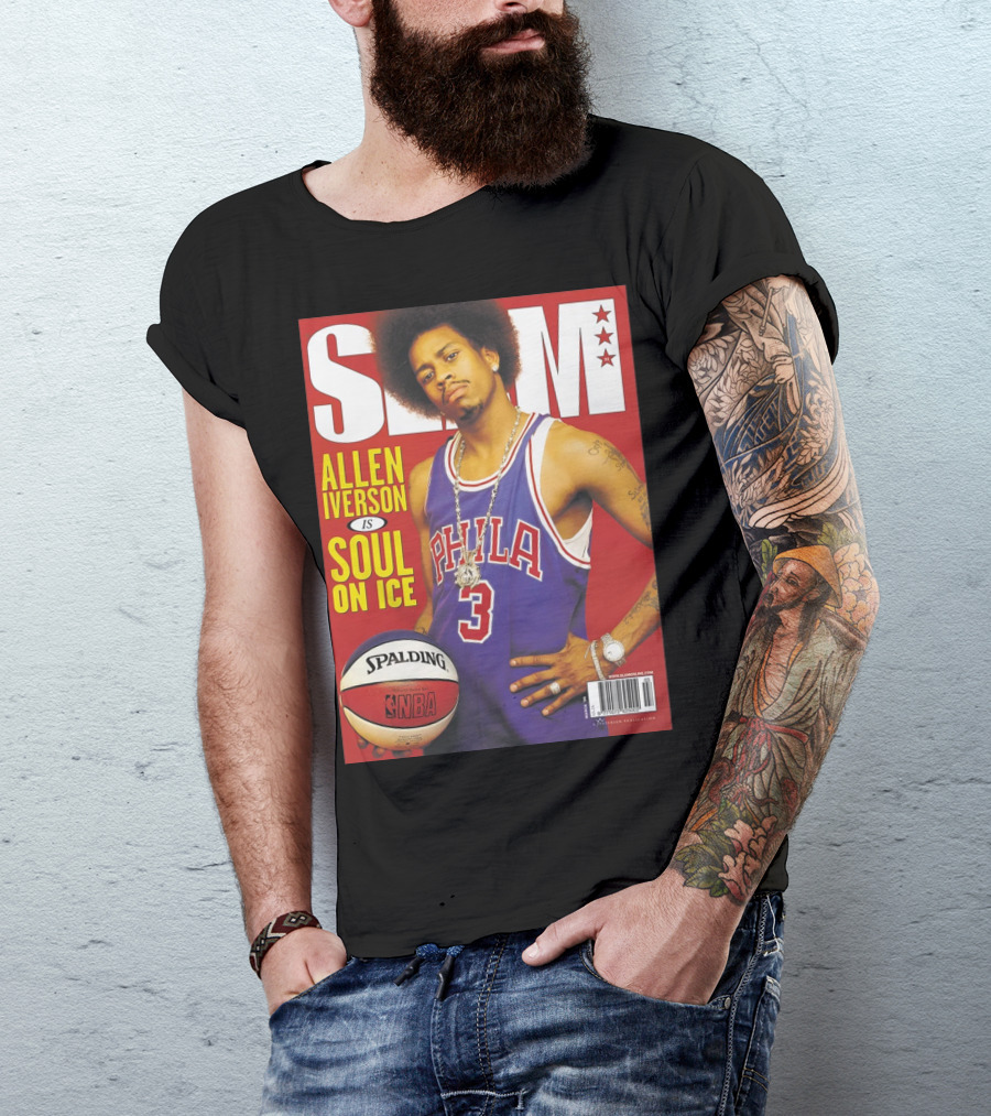 SLAM Magazine Allen Iverson Soul On Ice NBA Basketball Cover T-Shirt