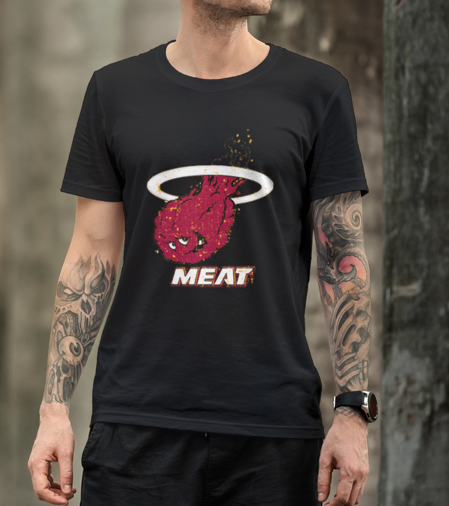Miami Meat Hunger Force Flaming Meatball Halo T-Shirt