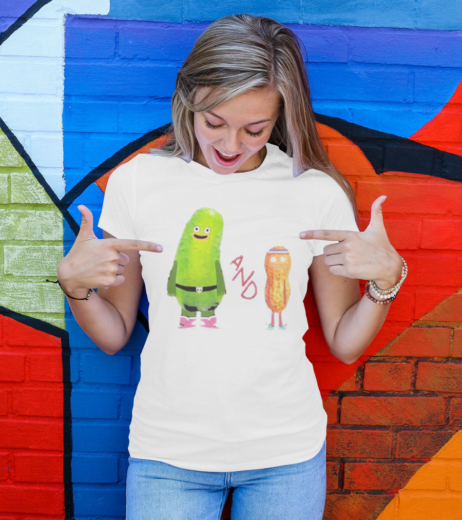 Pickle And Peanut Cucumber Cartoon Characters T-Shirt