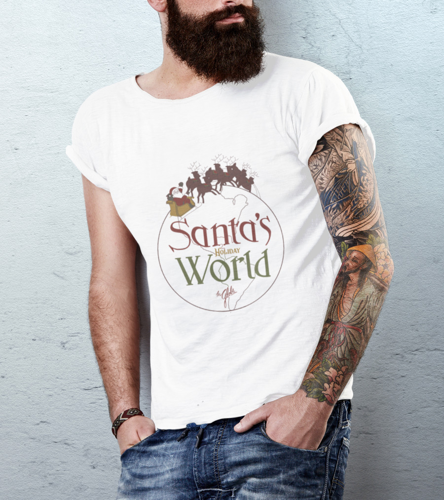 Santa's Holiday World Sleigh Ride Around The Globe T-Shirt