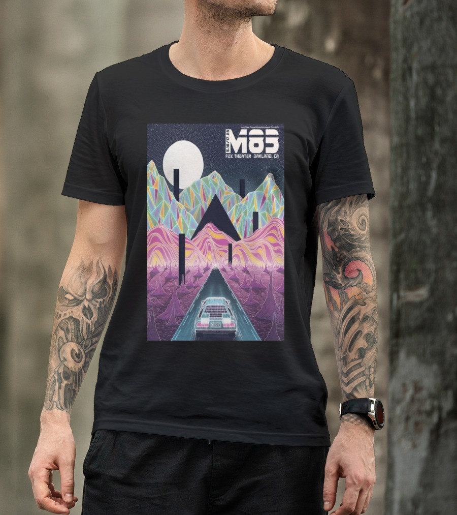 M83 Band Fox Theater Oakland CA May 16 And 17 Retro Futuristic Landscape T-Shirt
