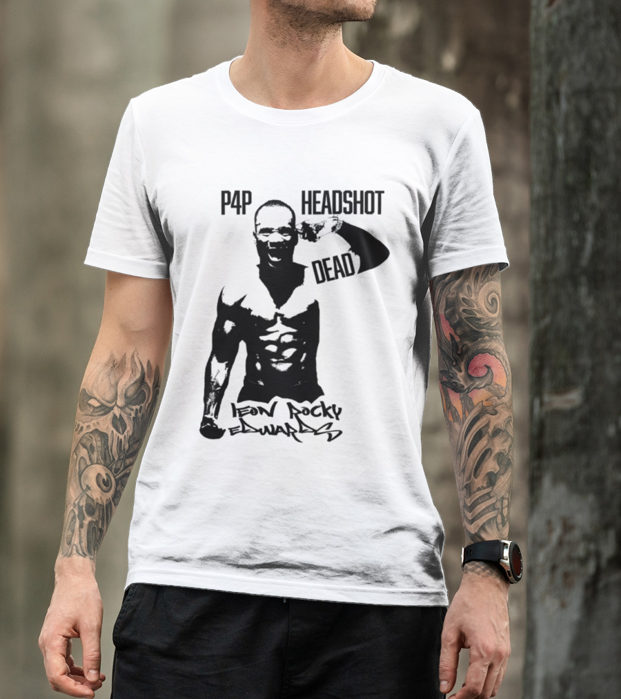 Leon Rocky Edwards P4p Headshot Dead Premium Heavyweight T-Shirt