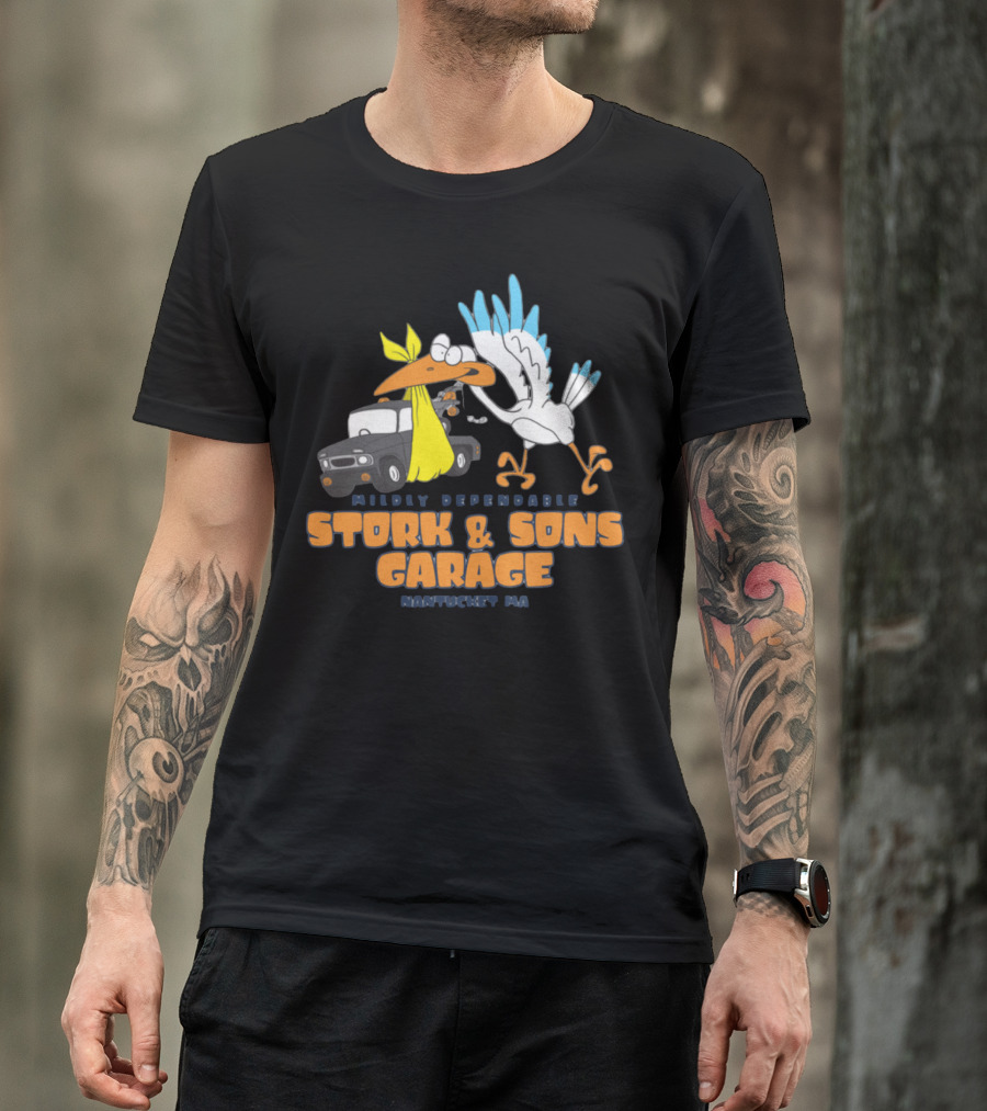 Mildly Dependable Stork And Sons Garage Pawtucket RI T-Shirt