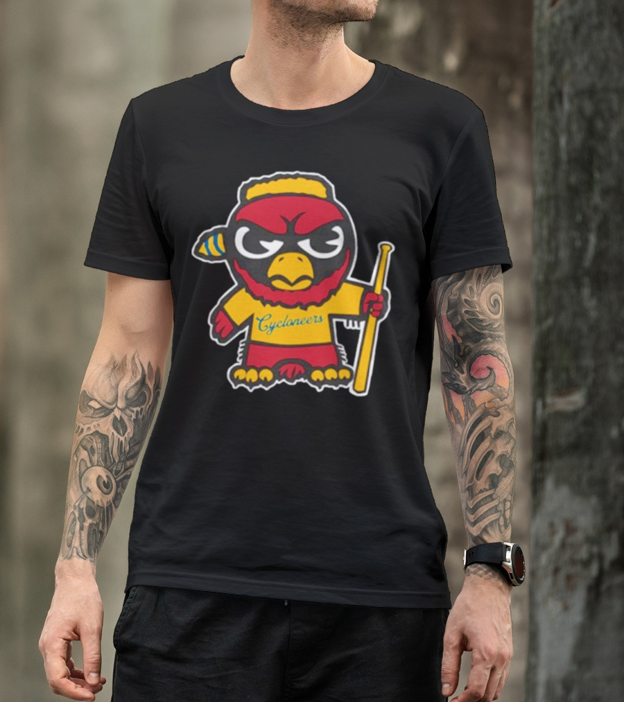 Cycloneers Bird Mascot Holding Baseball Bat T-Shirt