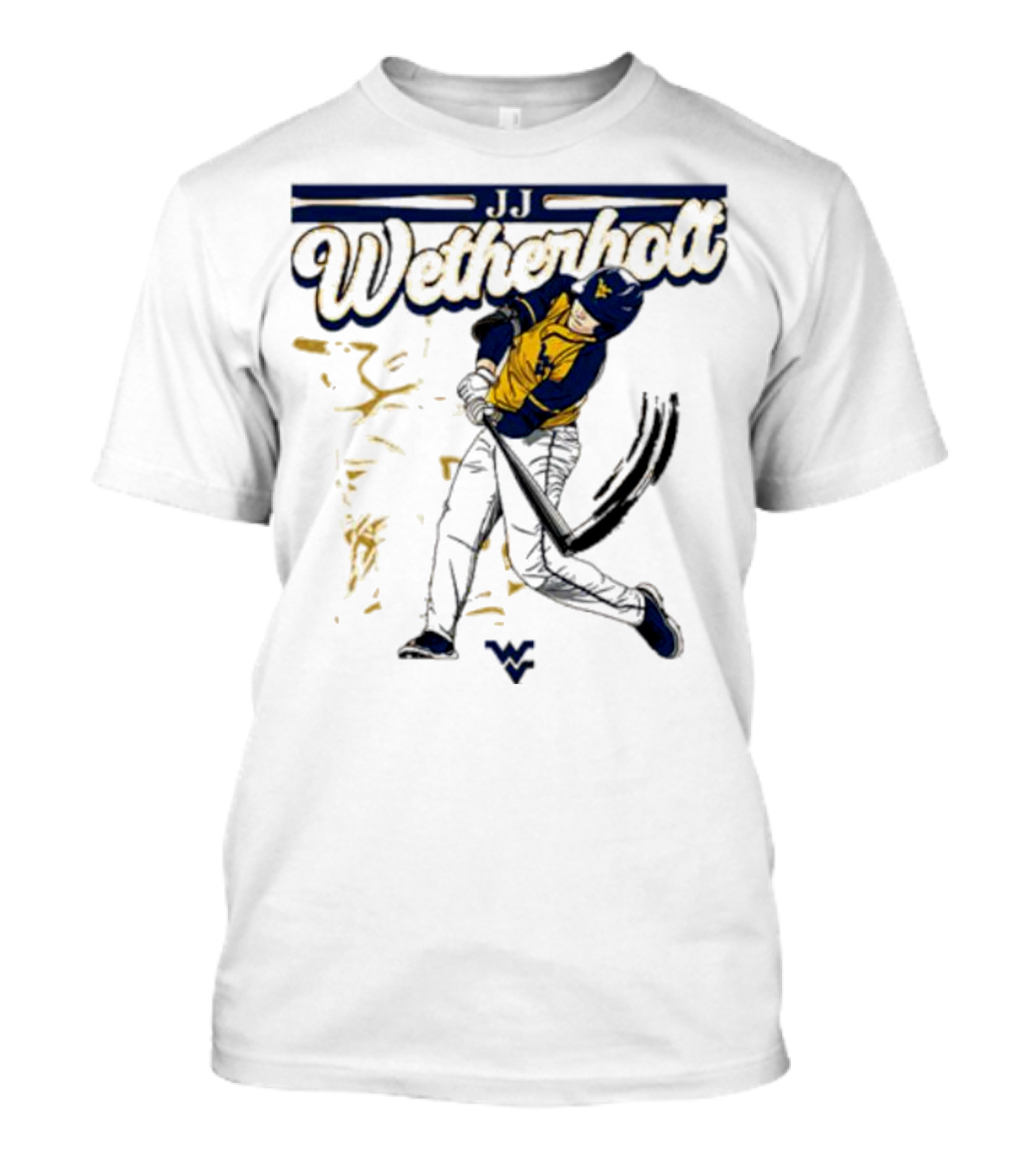 Wetherholt West Virginia University Baseball Player Action T-Shirt