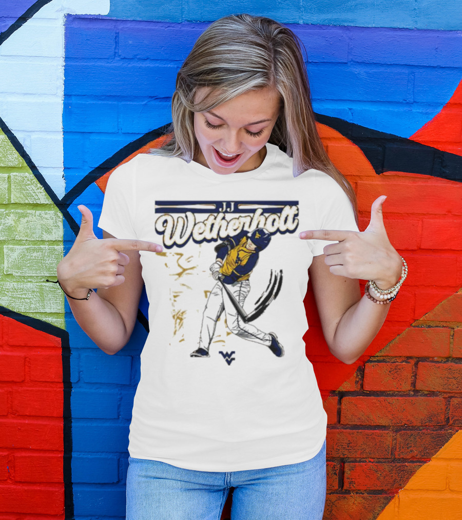 Wetherholt West Virginia University Baseball Player Action T-Shirt