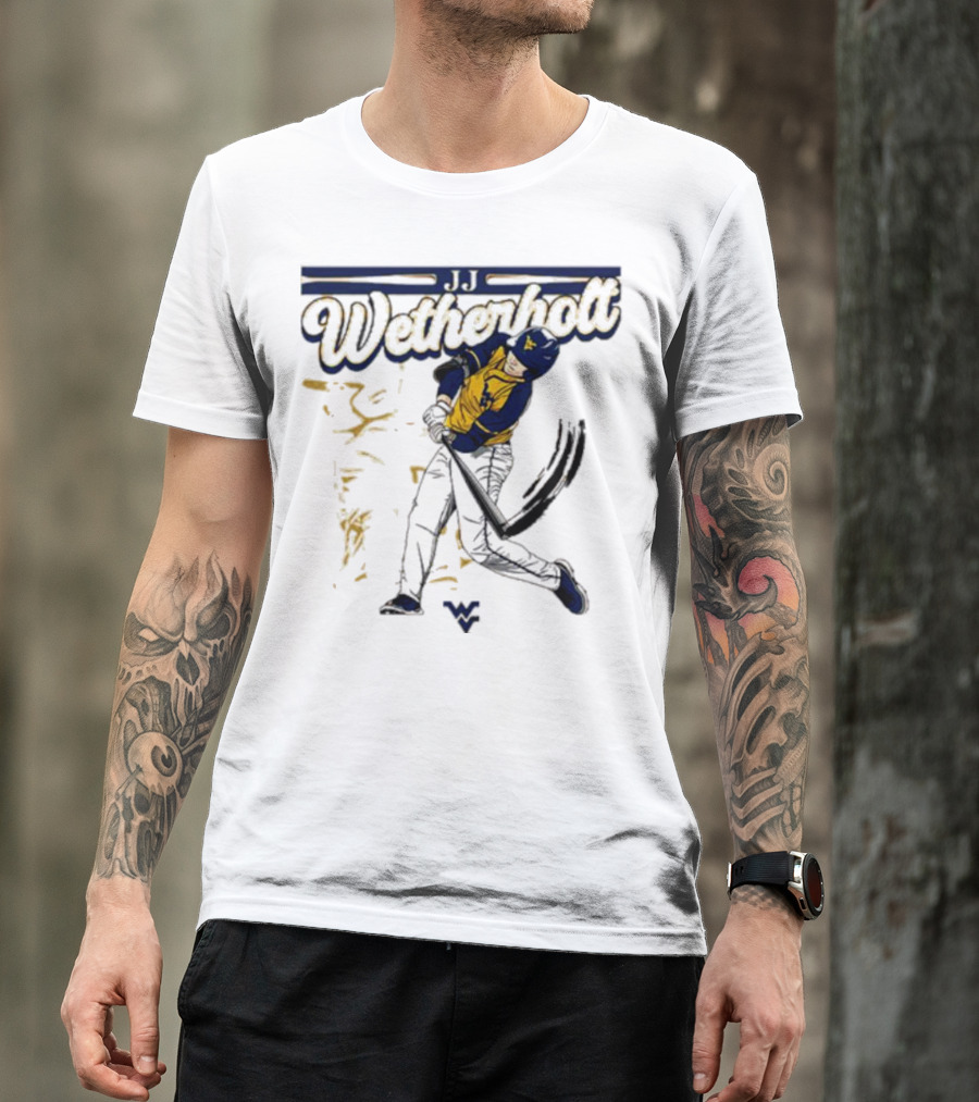 Wetherholt West Virginia University Baseball Player Action T-Shirt