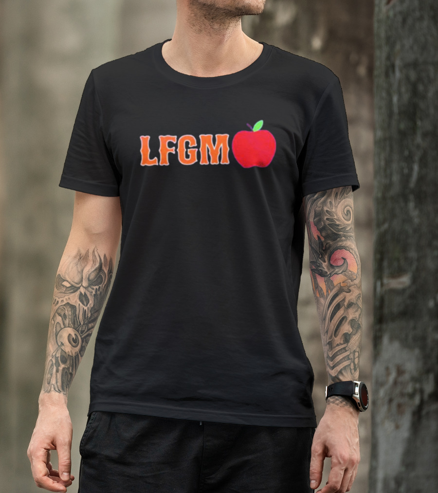 New York Mets LFGM Apple Icon With Orange And Red T-Shirt