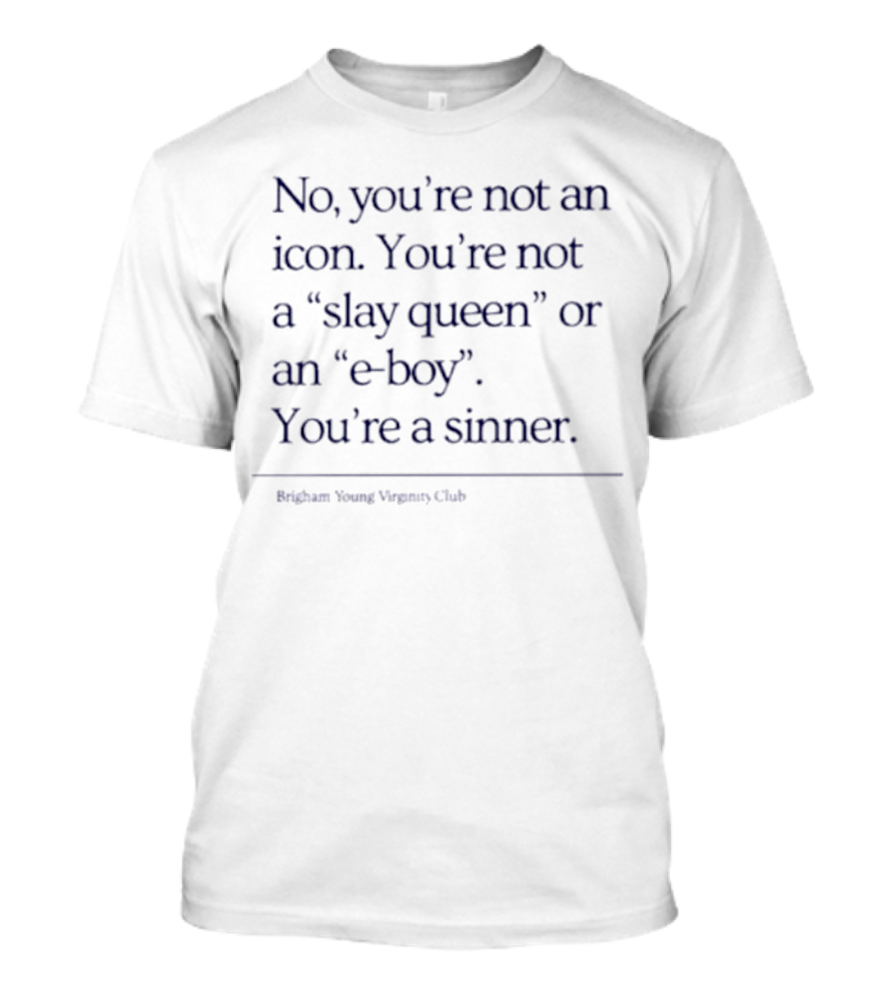 No You’re Not An Icon You’re Not A Slay Queen Or An E Boy You’re A Sinner Andrew Tate Agency Club T-Shirt