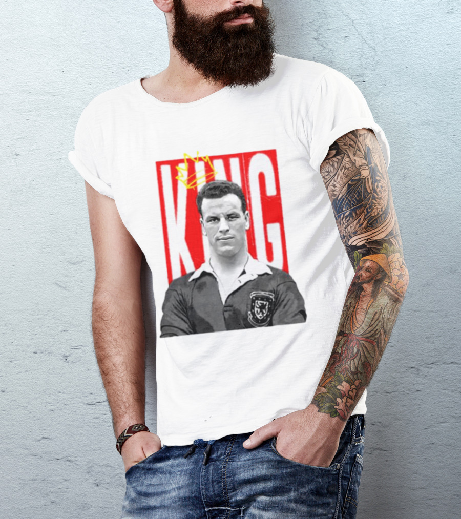 King Charles Soccer Icon With Red KING Background T-Shirt