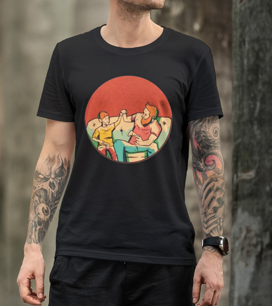 Father And Son Gaming Bond On The Couch T-Shirt
