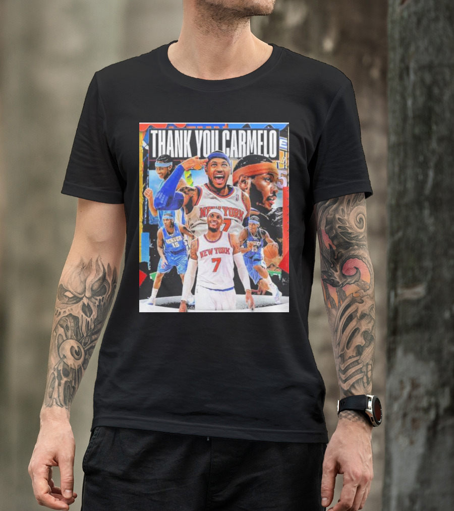 Thank You Carmelo New York 7 Denver 15 Basketball T-Shirt