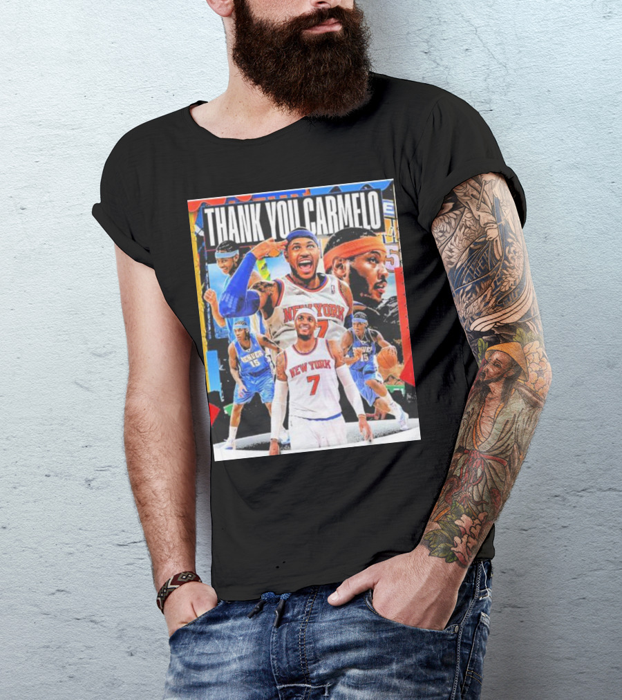 Thank You Carmelo New York 7 Denver 15 Basketball T-Shirt