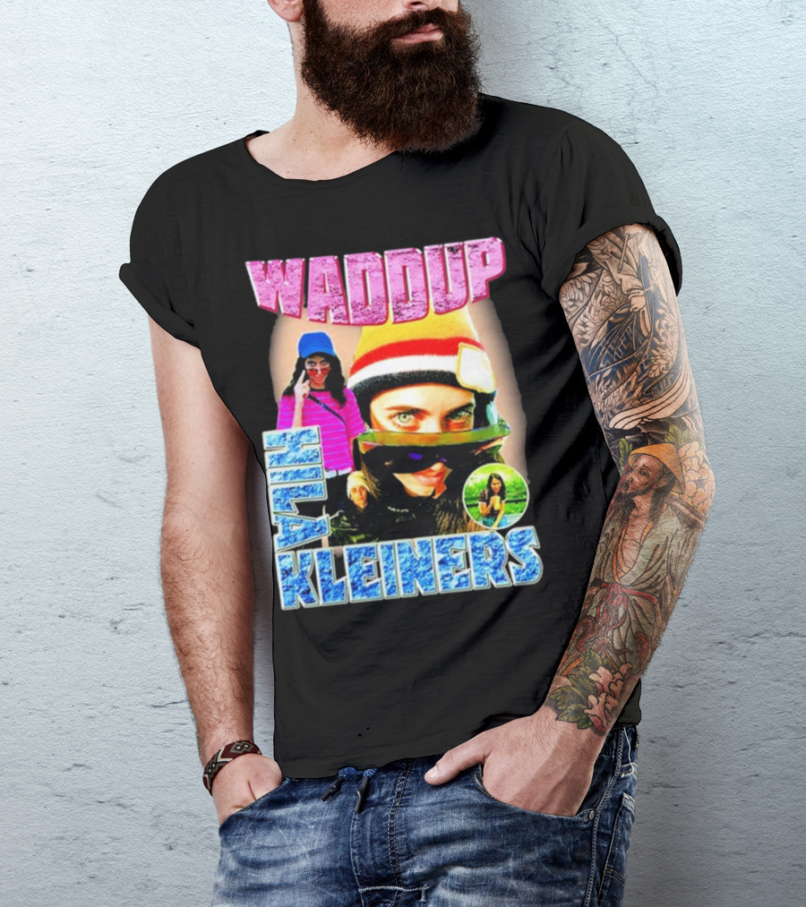 Waddup Hila Kleiners Colorful Ski Mask And Sunglasses Collage T-Shirt