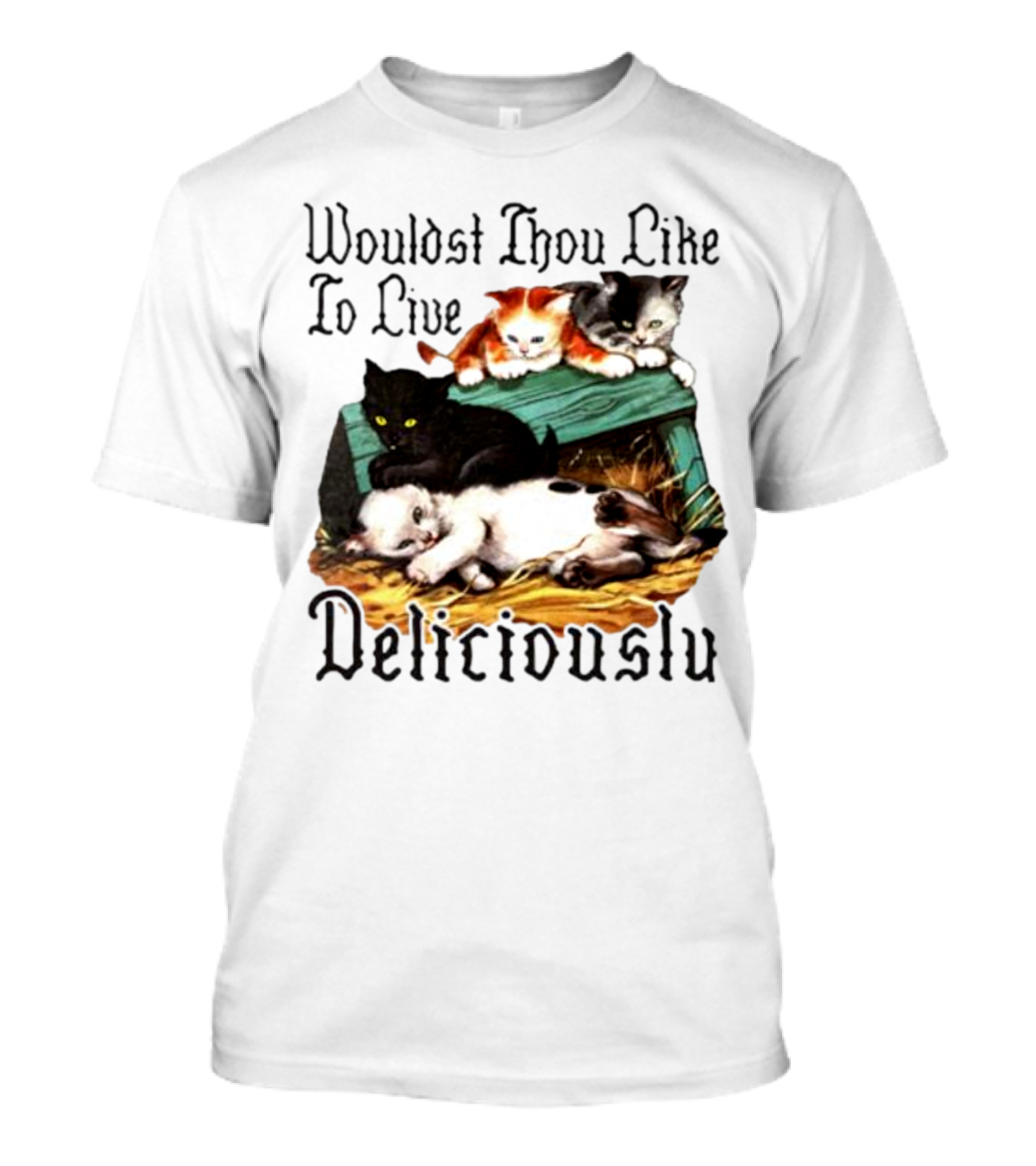 Wouldst Thou Like To Live Deliciously With Playful Kittens In Hayloft Scene T-Shirt