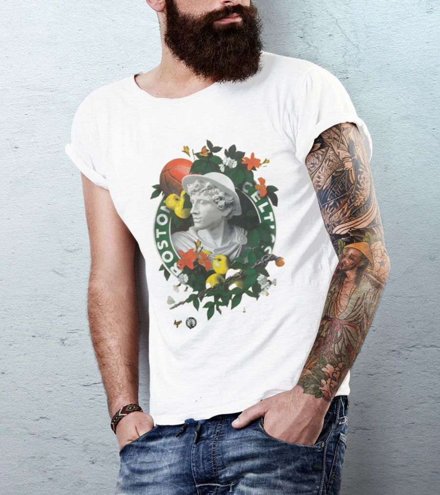 Kathy Ager White Boston Celtics Identify Artist Series T-Shirt