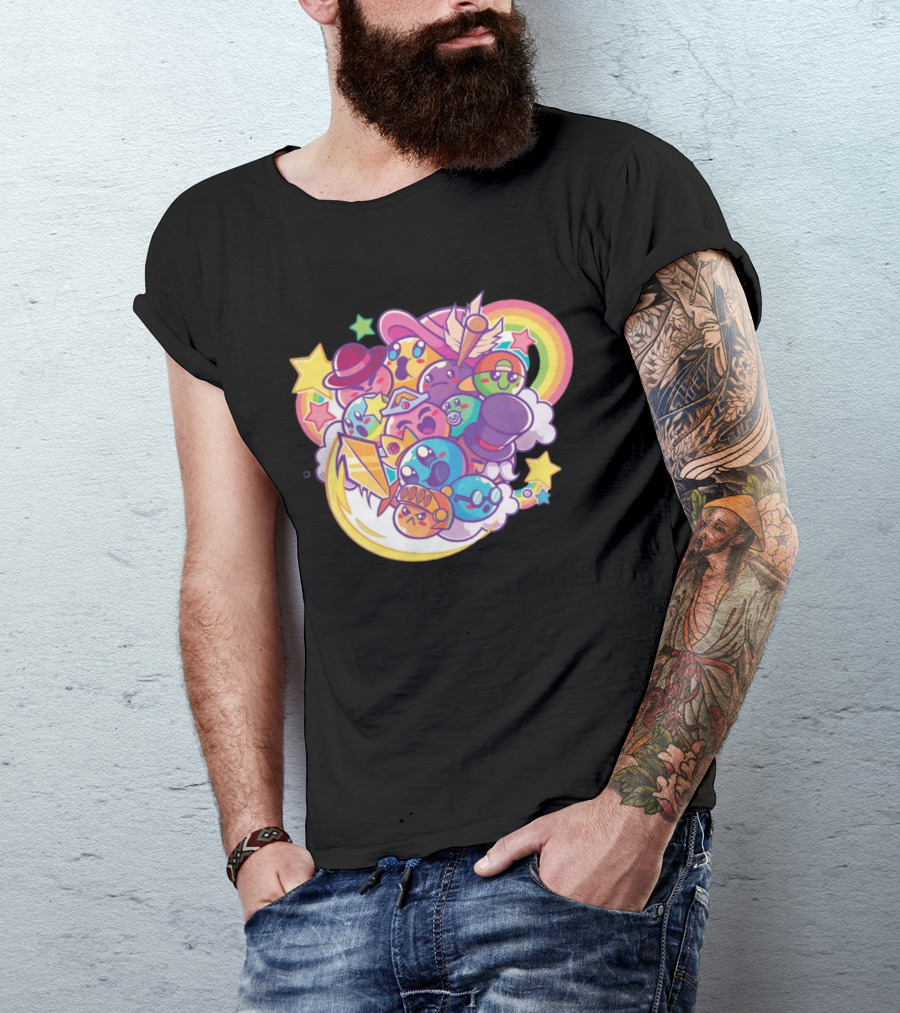 Terraria Merch Town Slime Rainbow Star Hat Collection T-Shirt