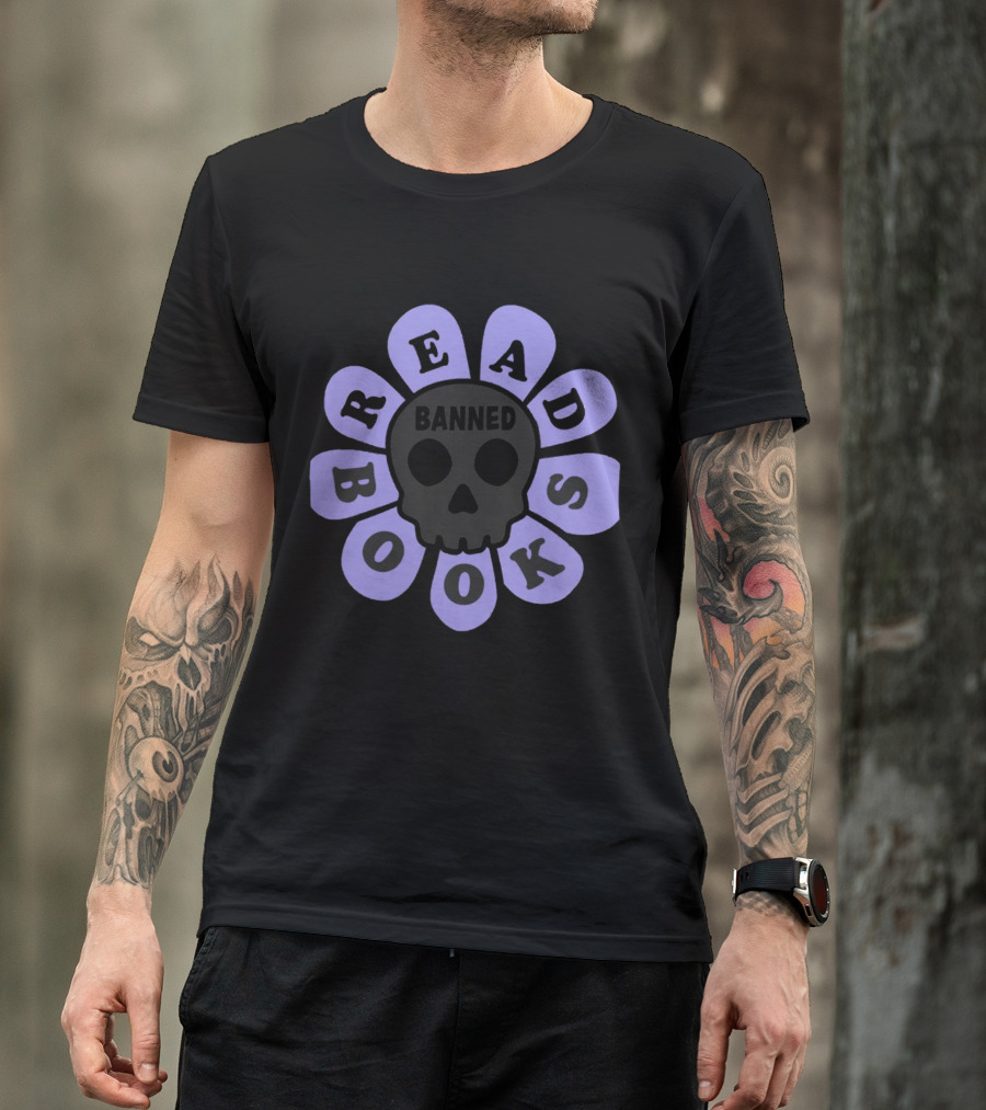 Read Banned Books Skull And Petals By Brit Sigh T-Shirt