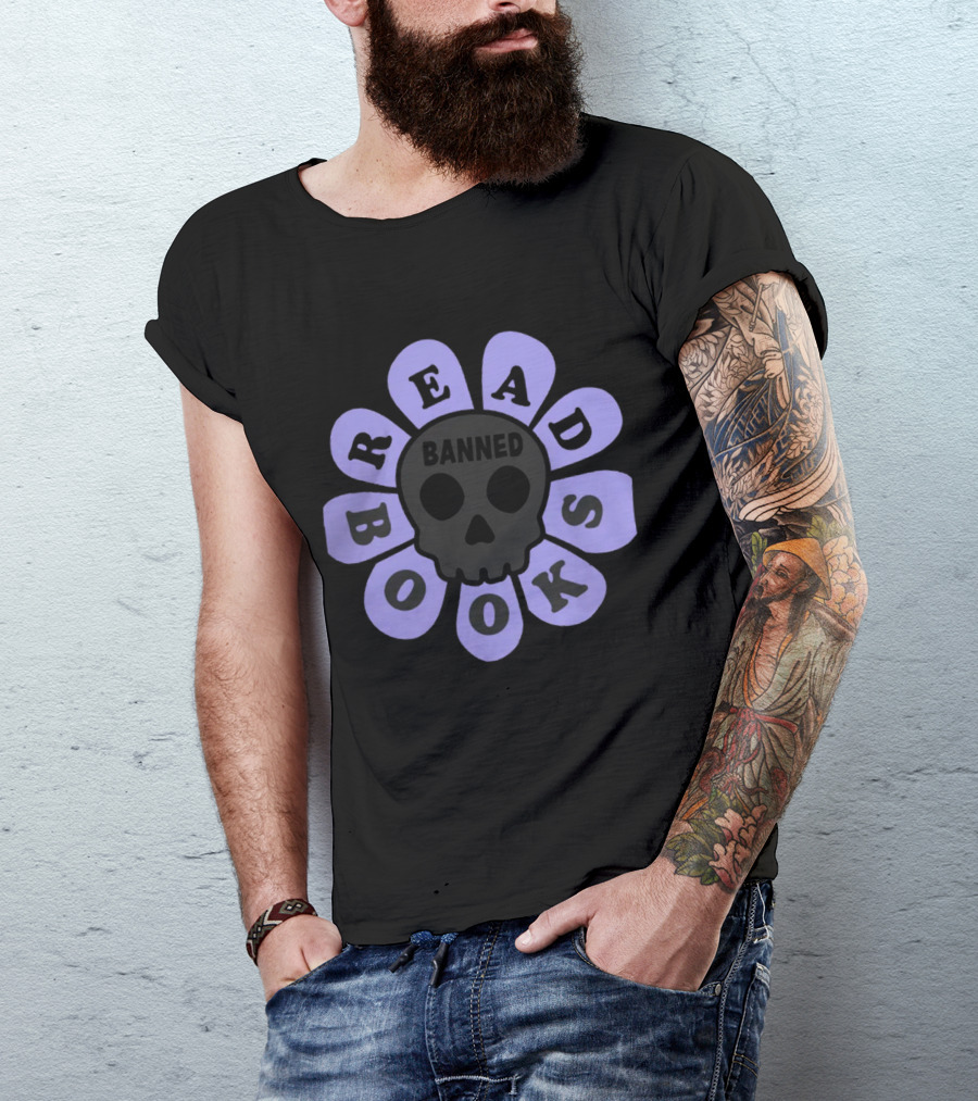 Read Banned Books Skull And Petals By Brit Sigh T-Shirt