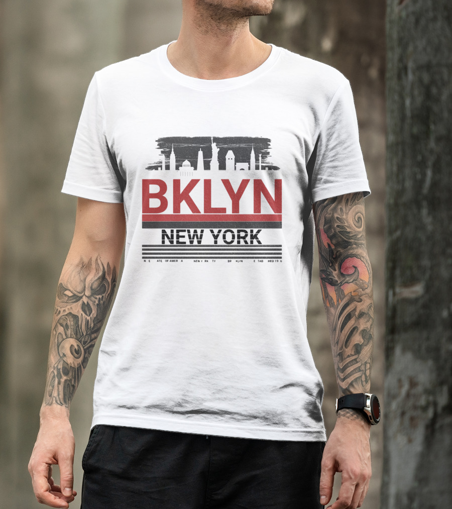 BKLYN New York Skyline Silhouette Landmarks T-Shirt