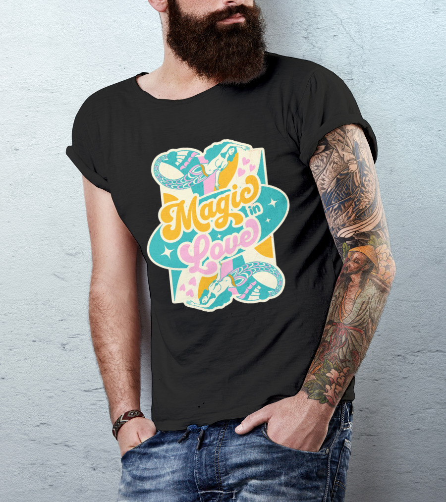 Magic In Love Mermaid Retro Vibe T-Shirt