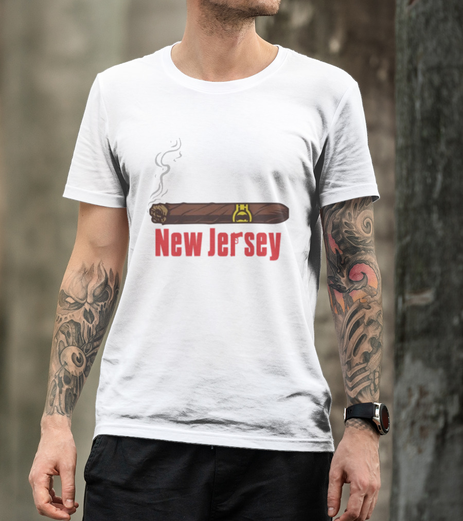 New Jersey Smoking Cigar Emblem T-Shirt