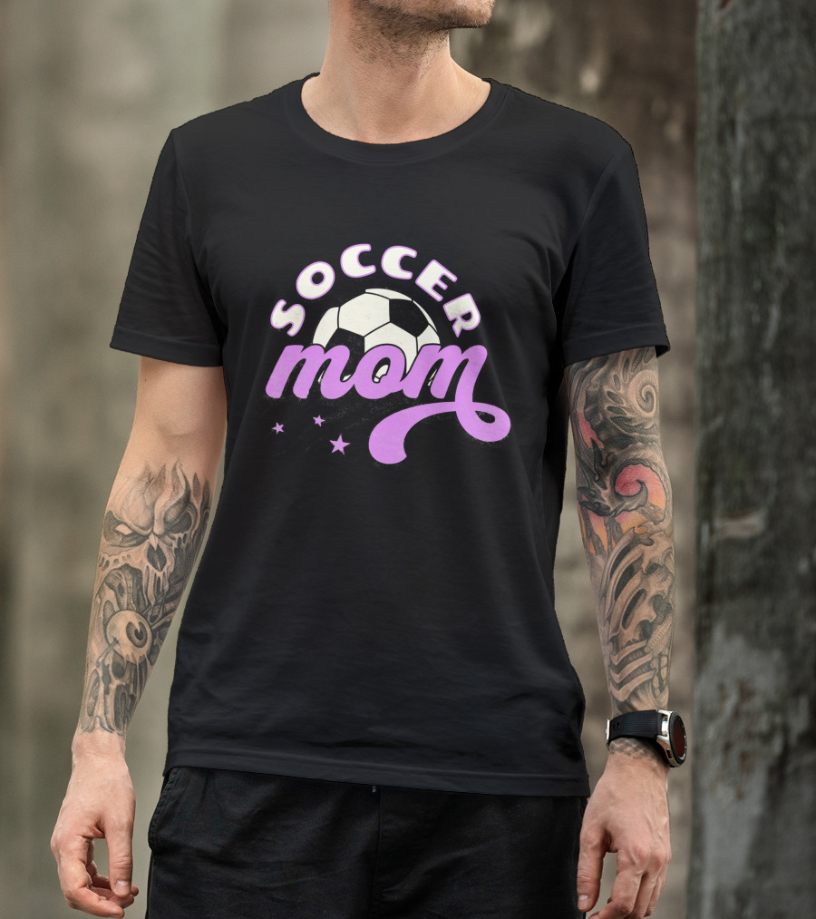 Soccer Mom Retro Style With Soccer Ball And Stars T-Shirt