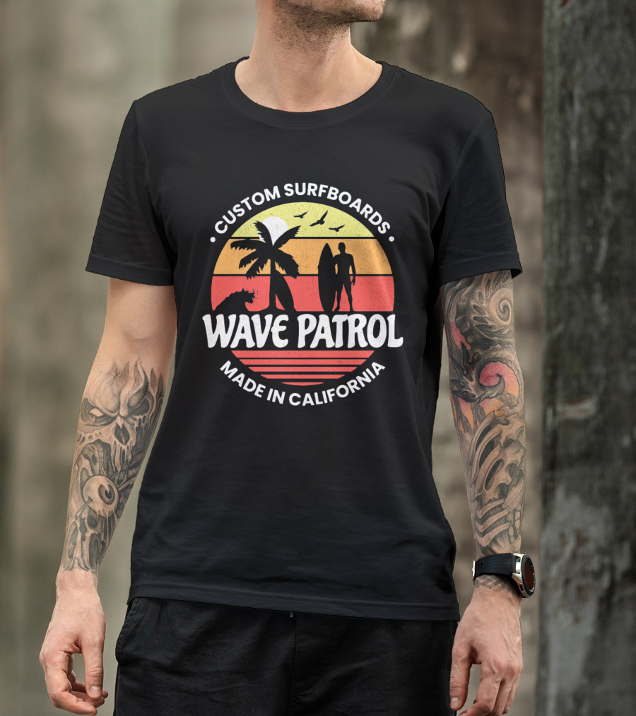Custom Surfboards Wave Patrol Made In California T-Shirt