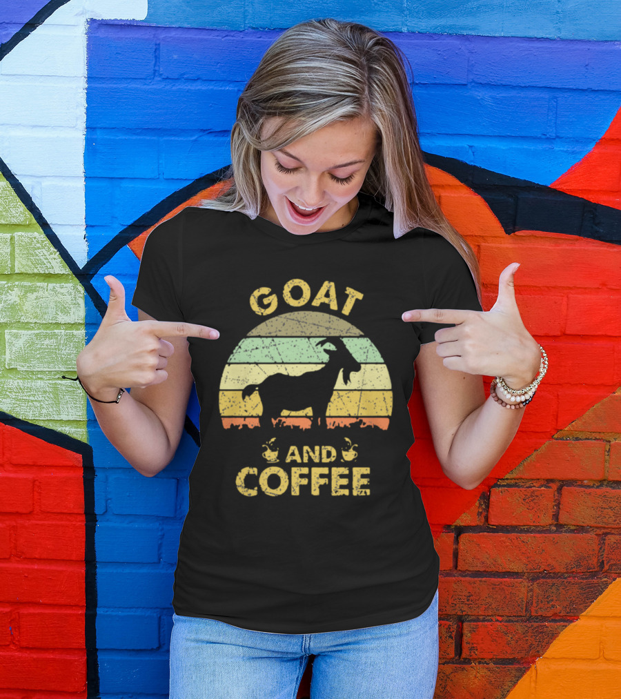 GOAT And Coffee Vintage Sunset T-Shirt