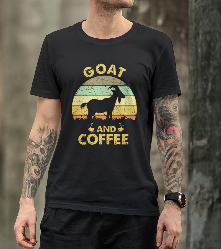 GOAT And Coffee Vintage Sunset T-Shirt