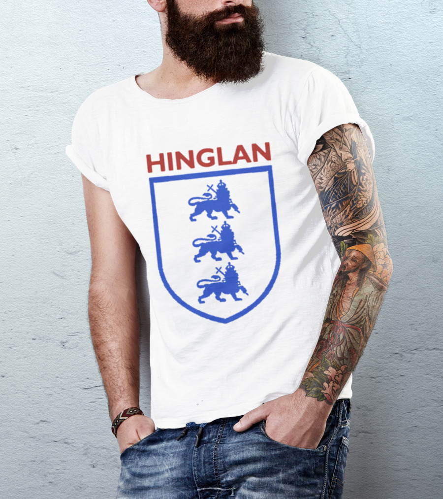 Hinglan Three Blue Lions Crest T-Shirt
