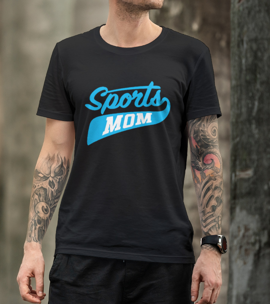 Sports Mom Blue Script Style T-Shirt